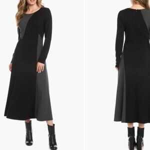 Karen Kane Colorblock Long Sleeve Maxi Dress